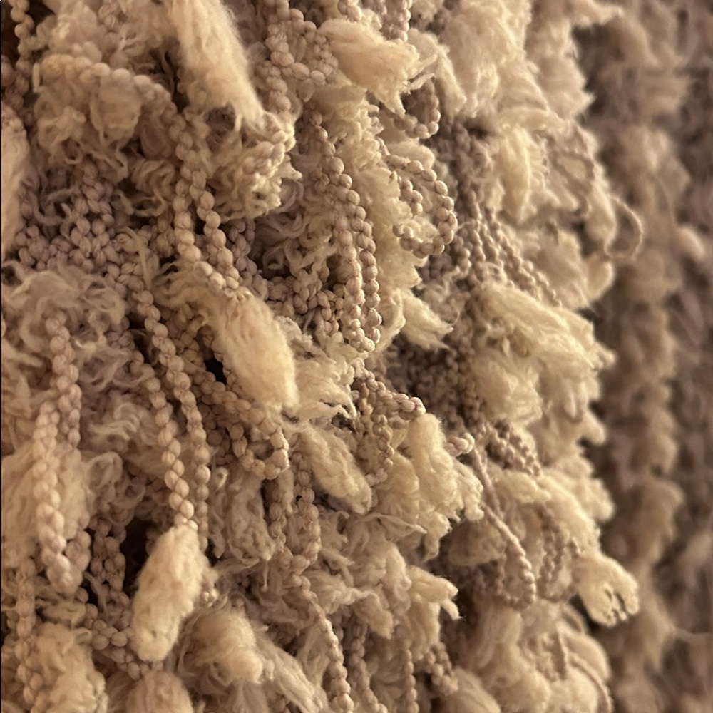 Aaron & Amber Anthropologie Small Knotted Cardigan Chunky Sweater Shaggy Knit - Picture 9 of 17